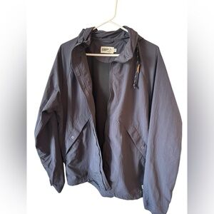 Wellen Windbreaker Rain Jacket Hooded Navy Blue Size Large